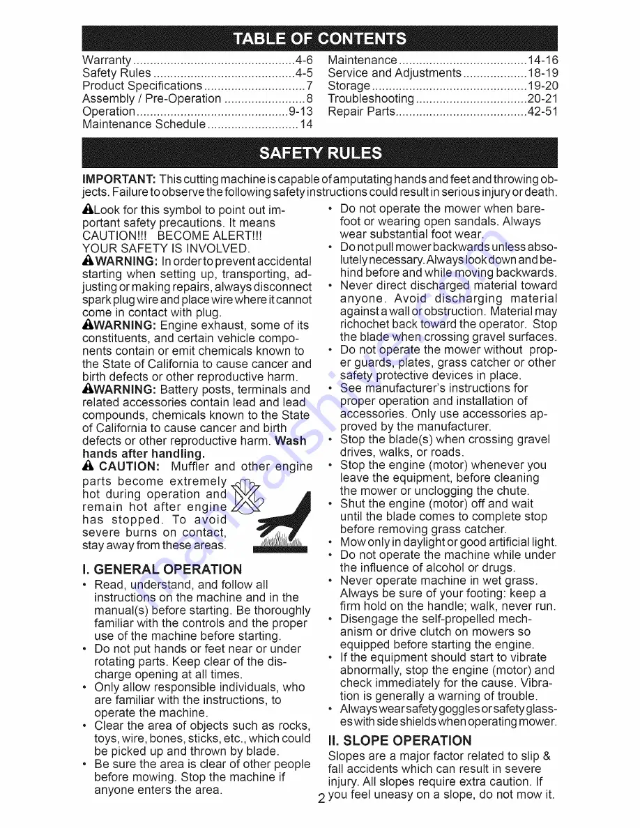 Husqvarna 917.379150 Owner's Owner'S Manual Download Page 2