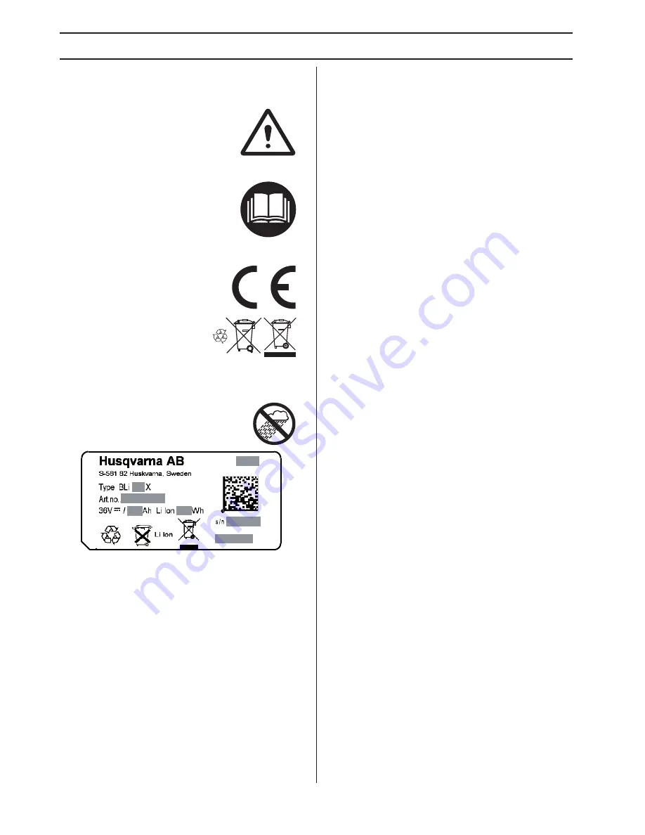 Husqvarna BLi520x Operator'S Manual Download Page 70