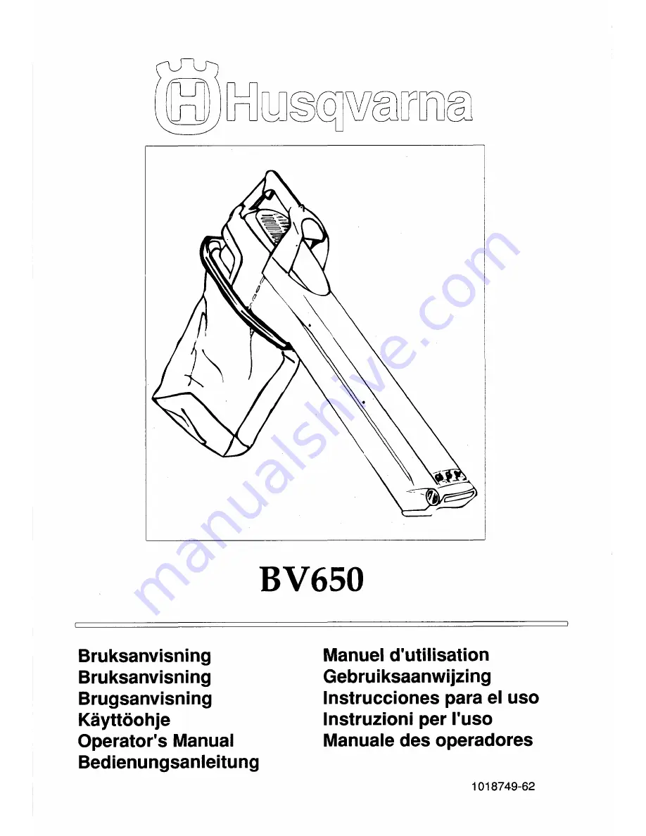 Husqvarna BV650 Скачать руководство пользователя страница 1