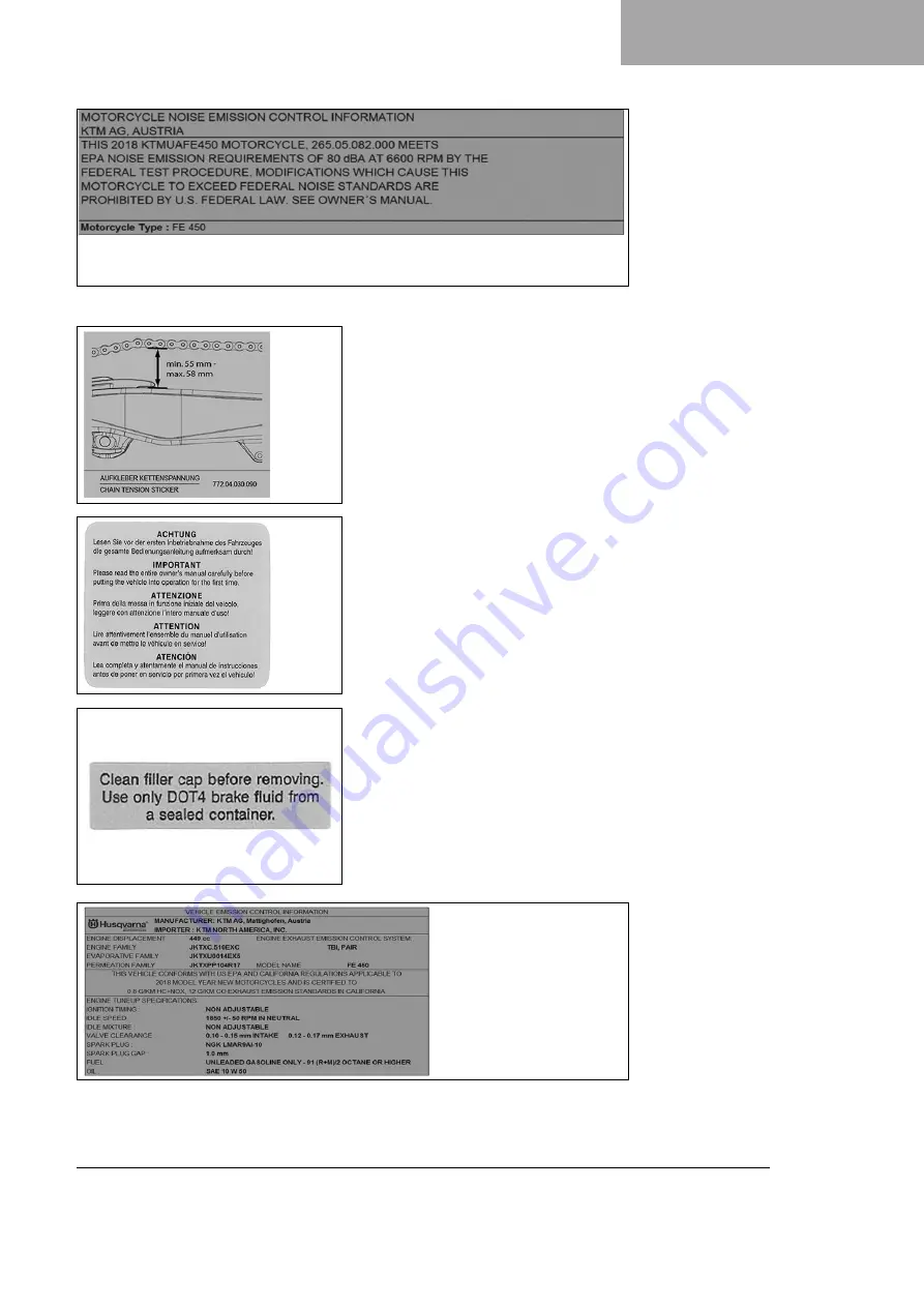 Husqvarna FE 450 2018 Owner'S Manual Download Page 11