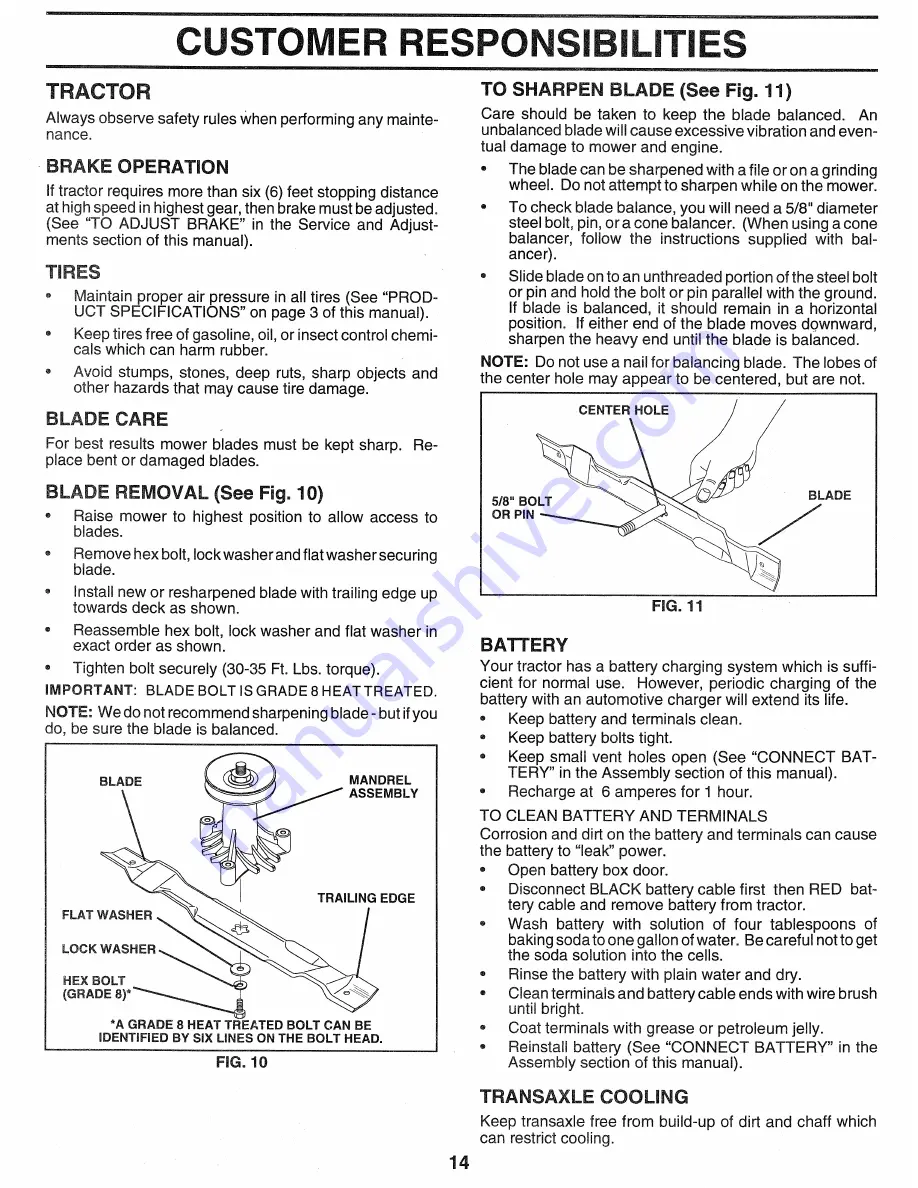 Husqvarna LT155 Owner'S Manual Download Page 14