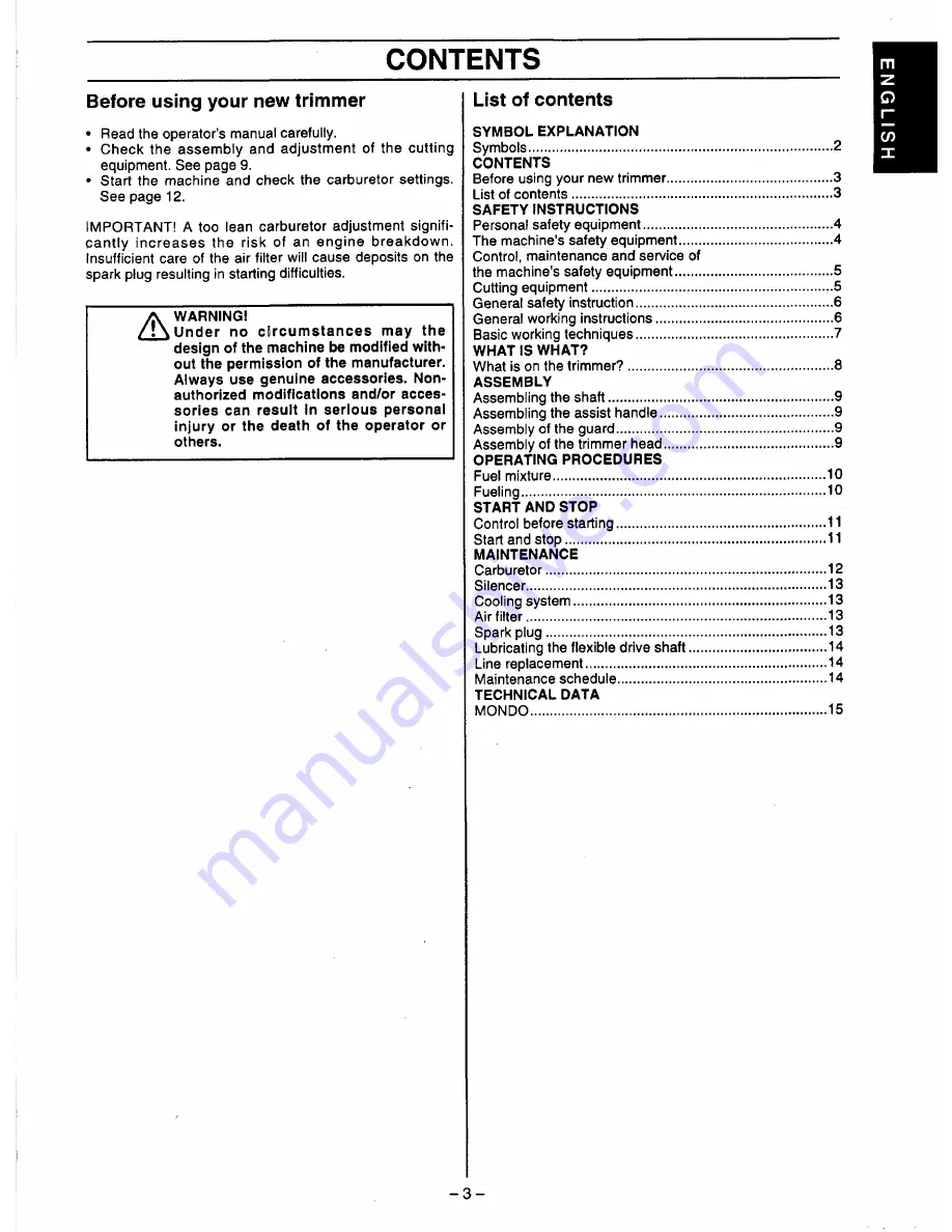 Husqvarna Mondo Max Instruction Manual Download Page 3