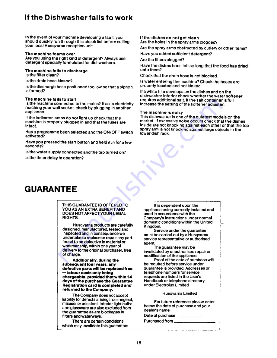 Husqvarna QB325W Operating Manual Download Page 9