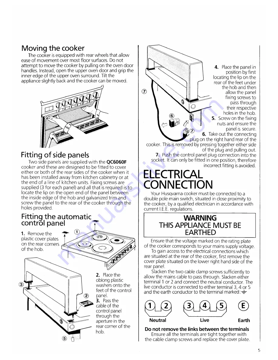 Husqvarna QC 6060F User Manual Download Page 7