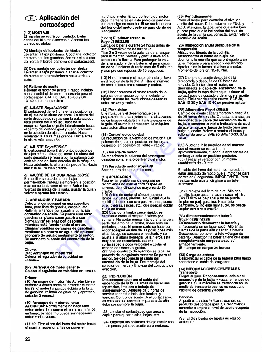 Husqvarna Royal 48 Operator'S Manual Download Page 27