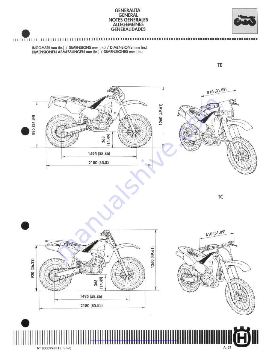 Husqvarna TE 350-410/95 Workshop Manual Download Page 8