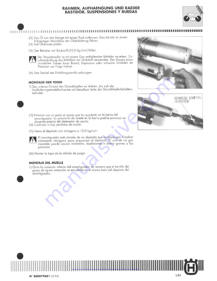 Husqvarna TE 350-410/95 Workshop Manual Download Page 161