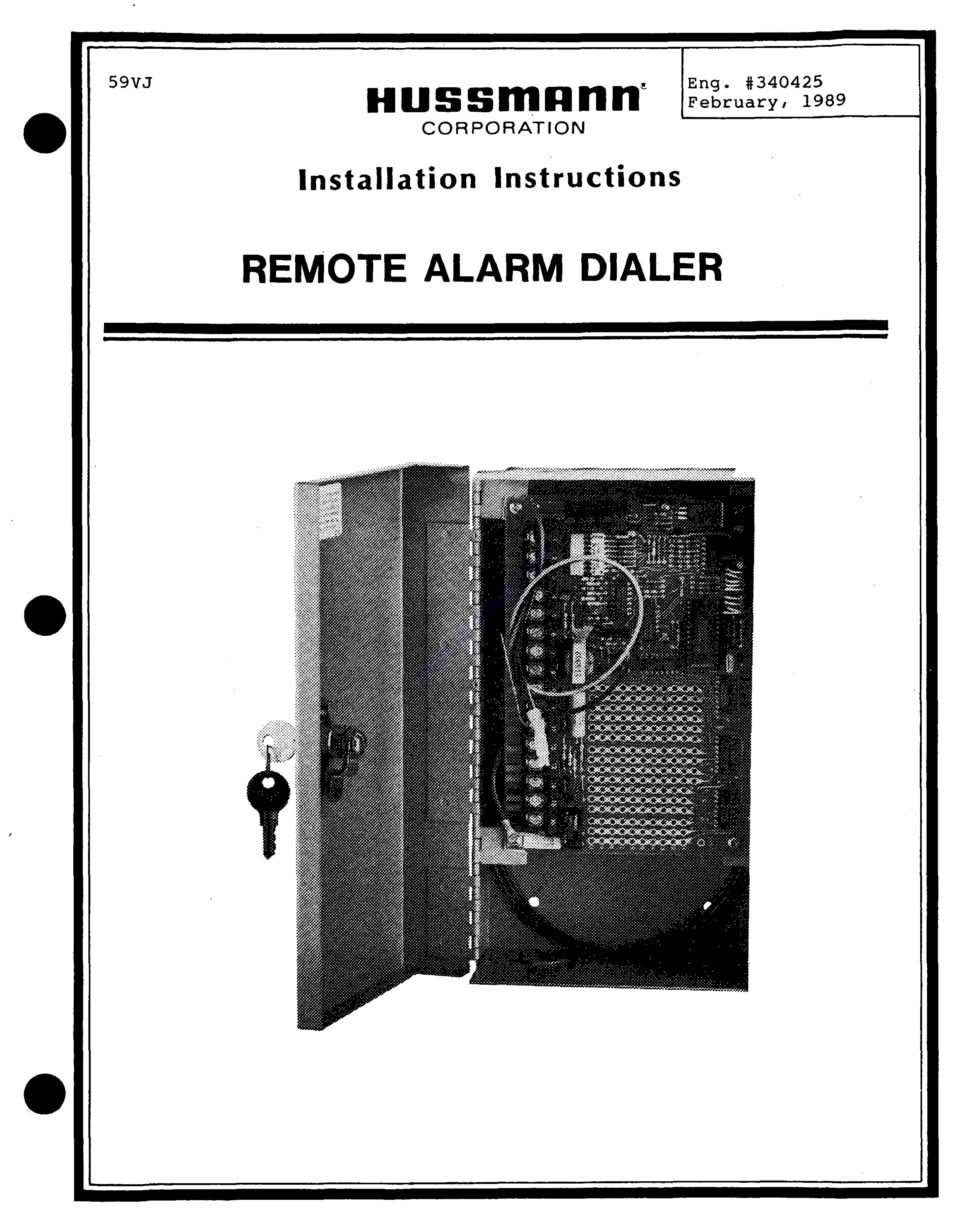 Hussmann Remote Alarm Dialer Скачать руководство пользователя страница 1