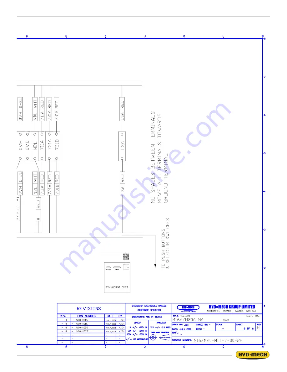 Hyd-Mech M-16A  PLC 100 E200 Скачать руководство пользователя страница 165