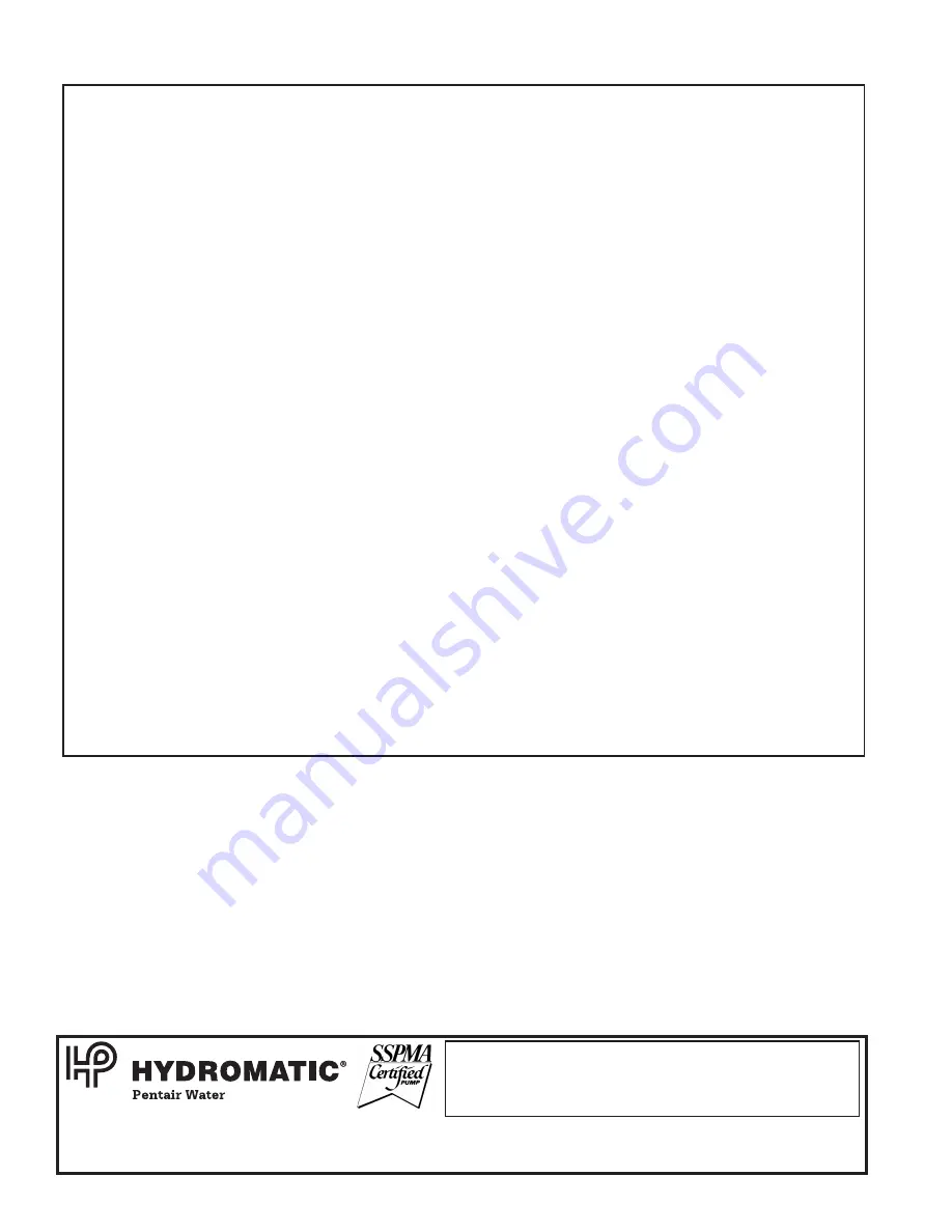 Hydromatic W-A1 Installation And Service Manual Download Page 8