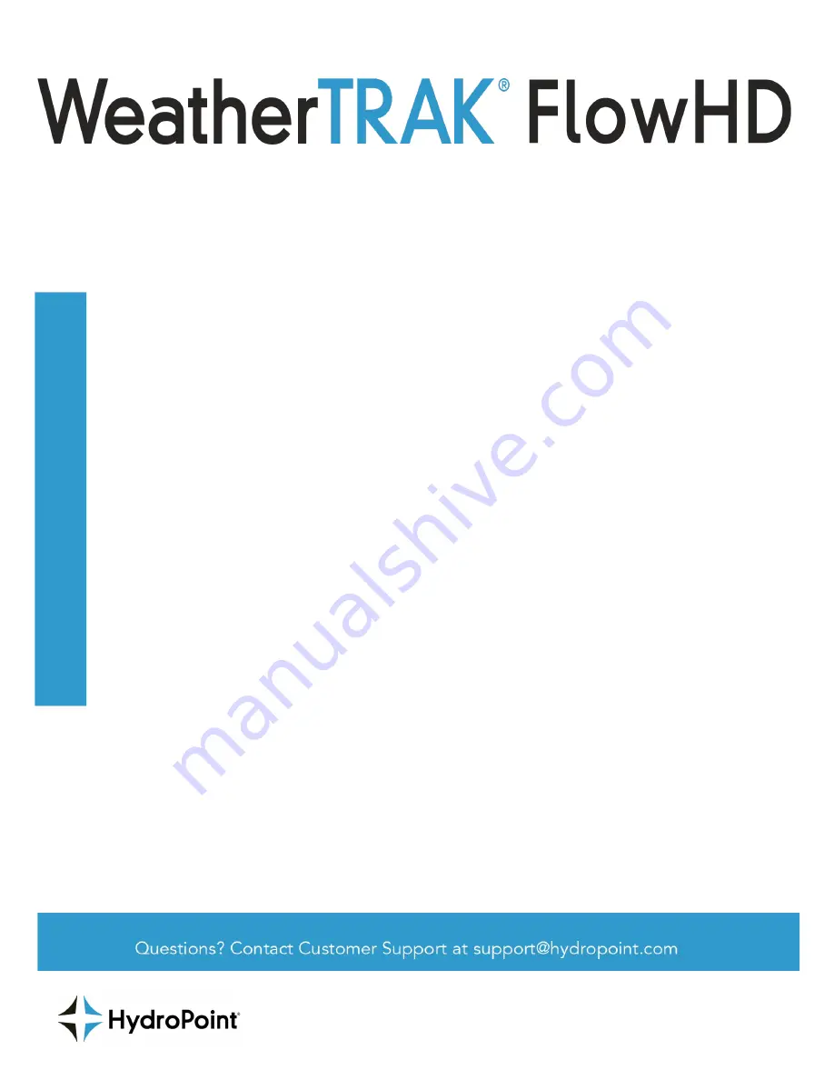 HydroPoint WeathrerTRAK FlowHD Installation Instructions & User Manual Download Page 1