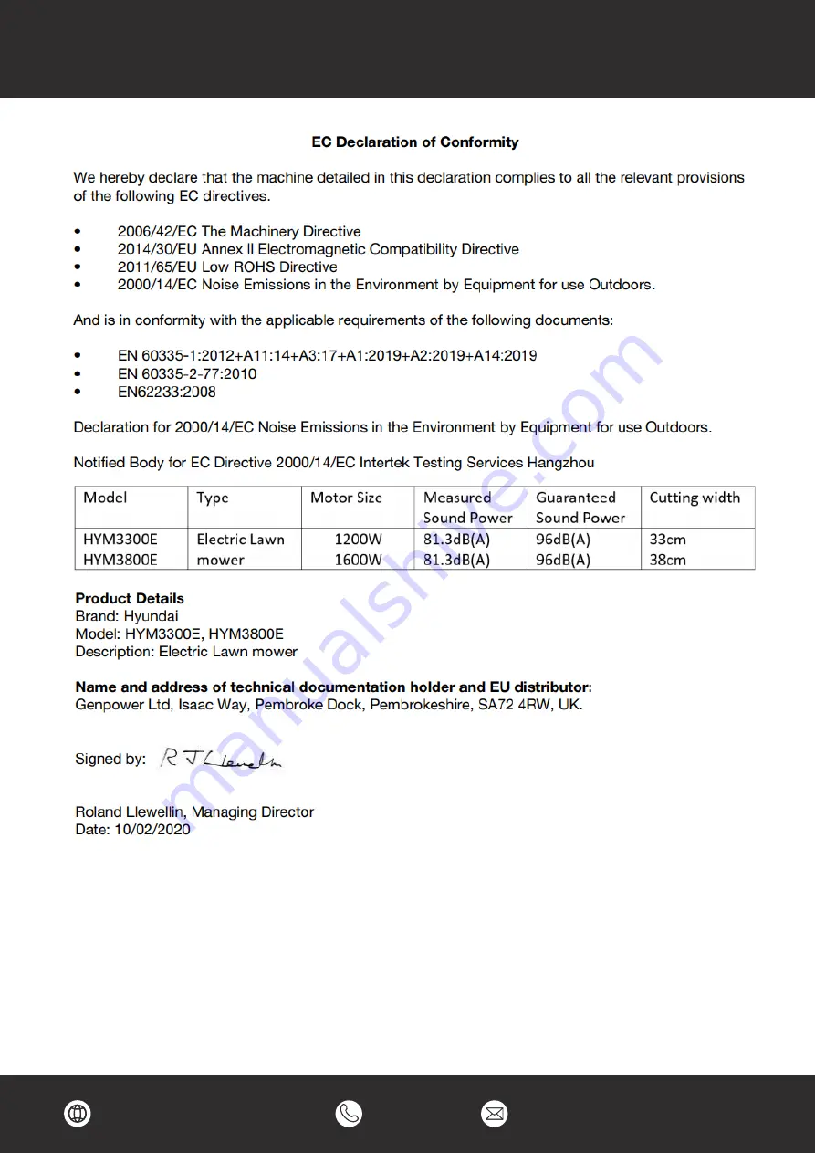 Hyundai power products HYM3300E Instruction Manual Download Page 43