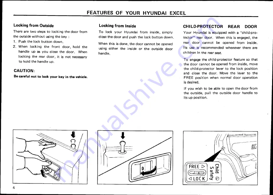 Hyundai 1987 Excel Owner'S Manual Download Page 10