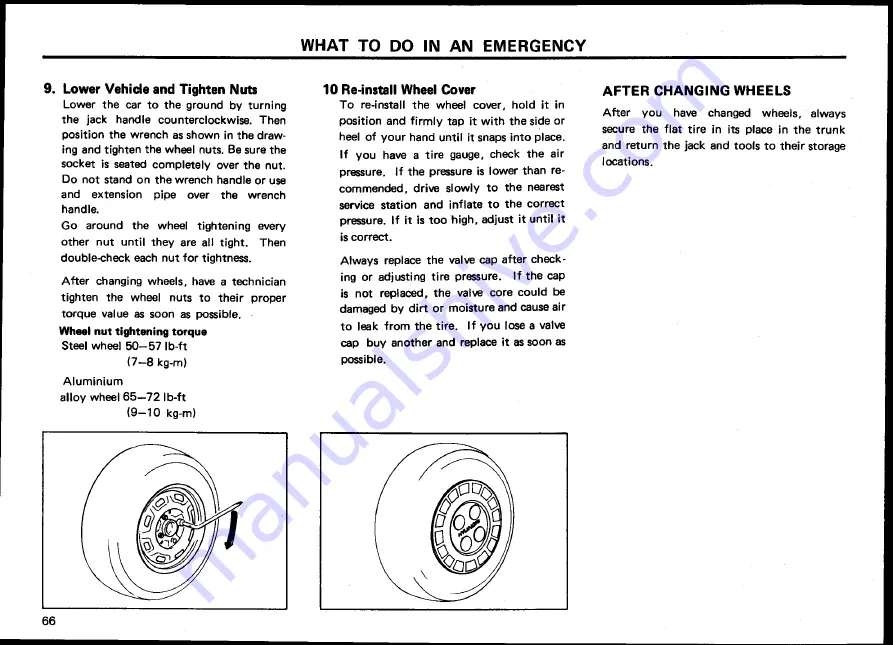 Hyundai 1987 Excel Owner'S Manual Download Page 71