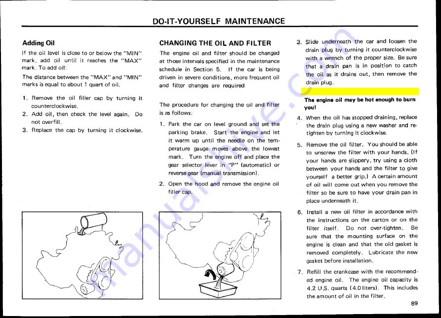 Hyundai 1987 Excel Owner'S Manual Download Page 94