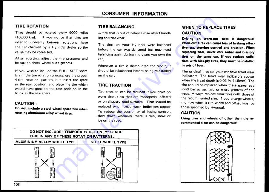 Hyundai 1987 Excel Owner'S Manual Download Page 111