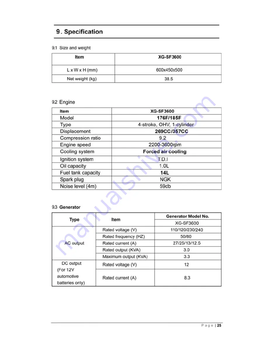 Hyundai HY3600SEi Operating Instructions Manual Download Page 31