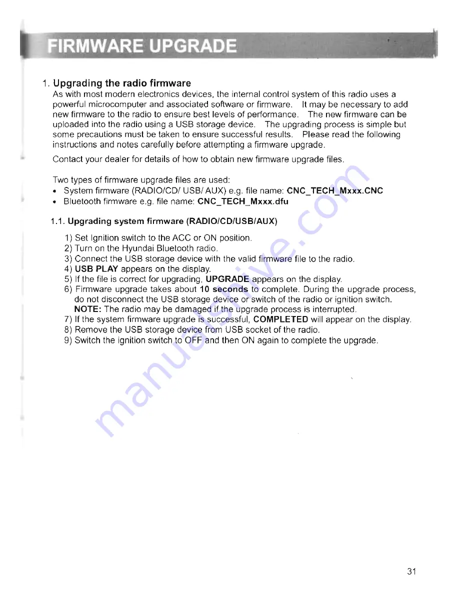 Hyundai MP3-05A Instruction Manual Download Page 31