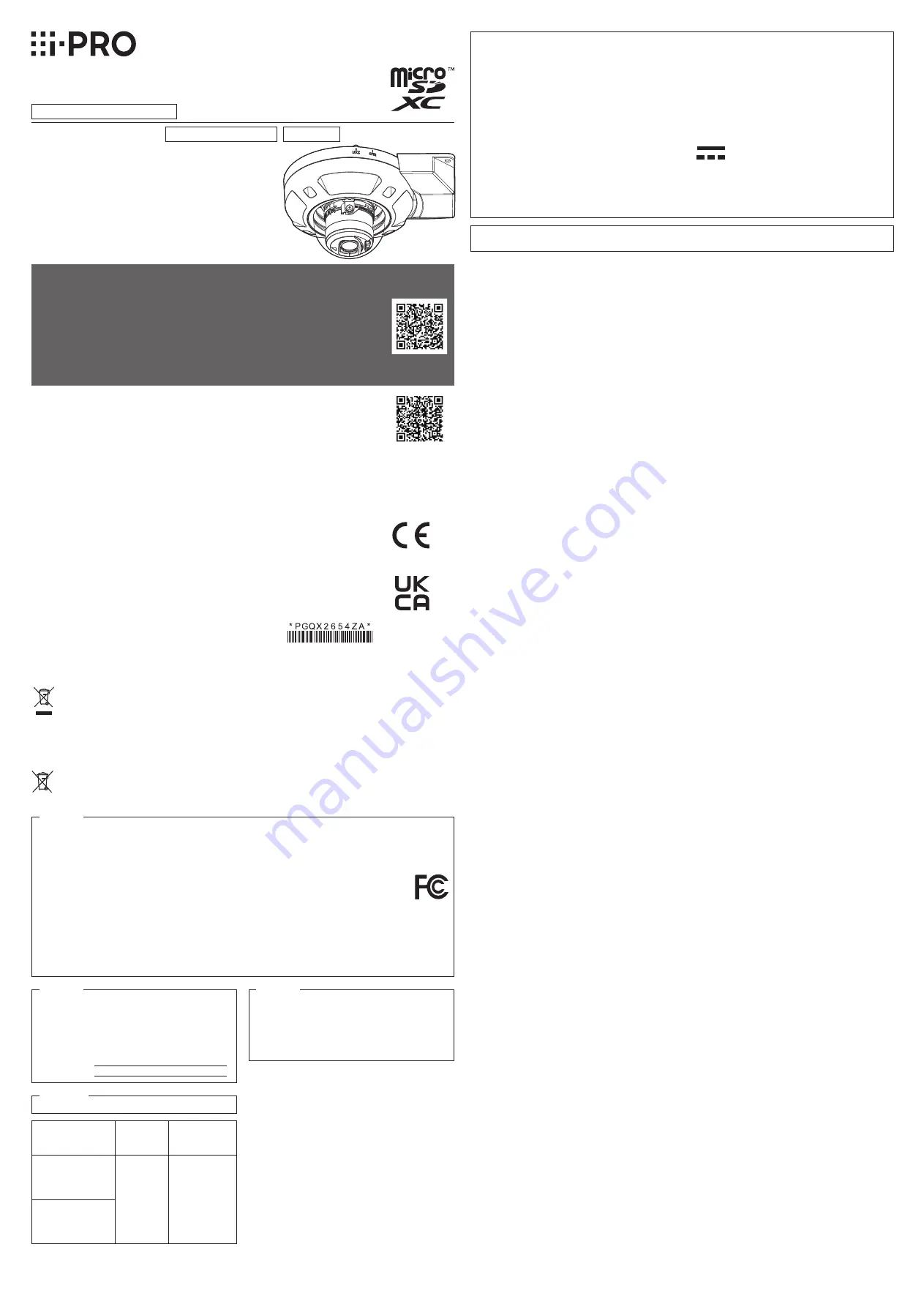 i-PRO WV-S2536LT Installation Manual Download Page 1