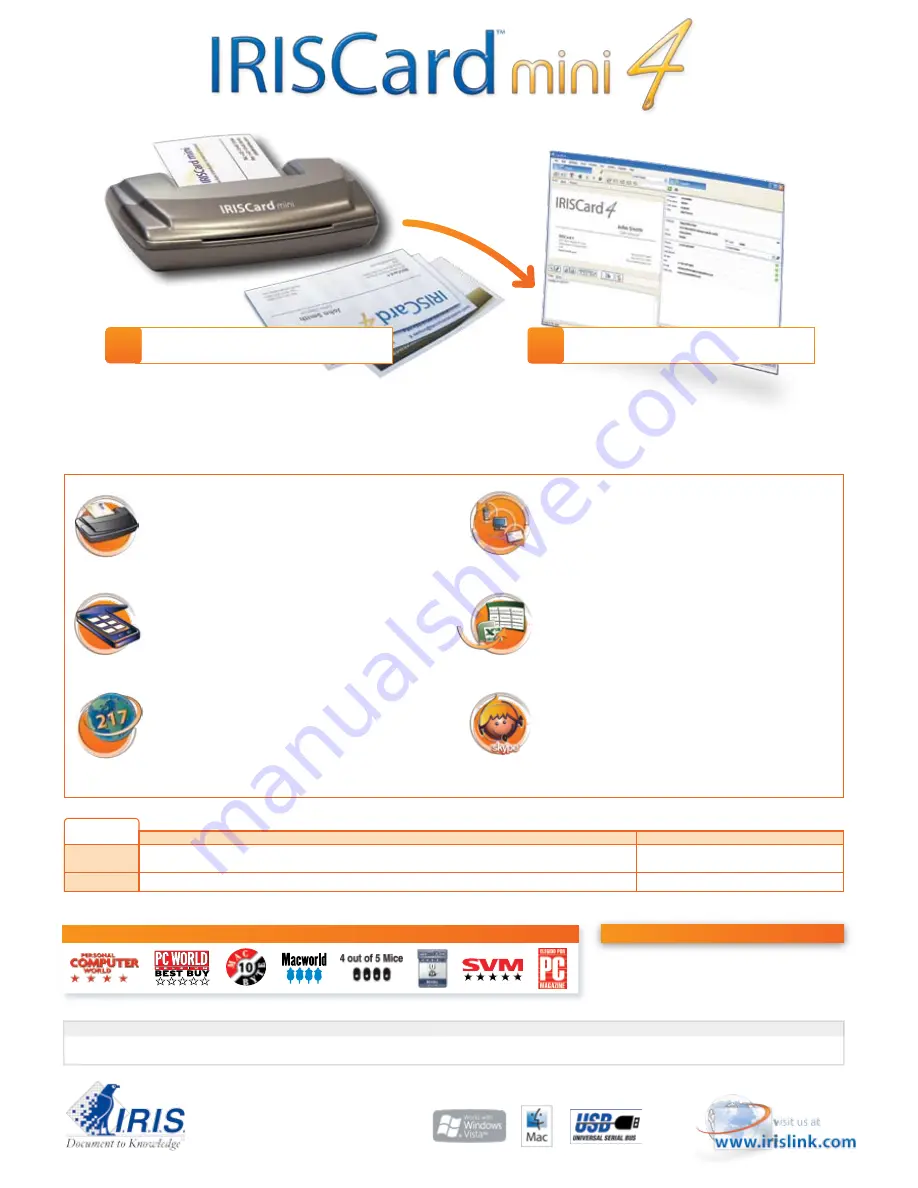 I.R.I.S. IRISCARD MINI 4 - FLYER Manual Download Page 2