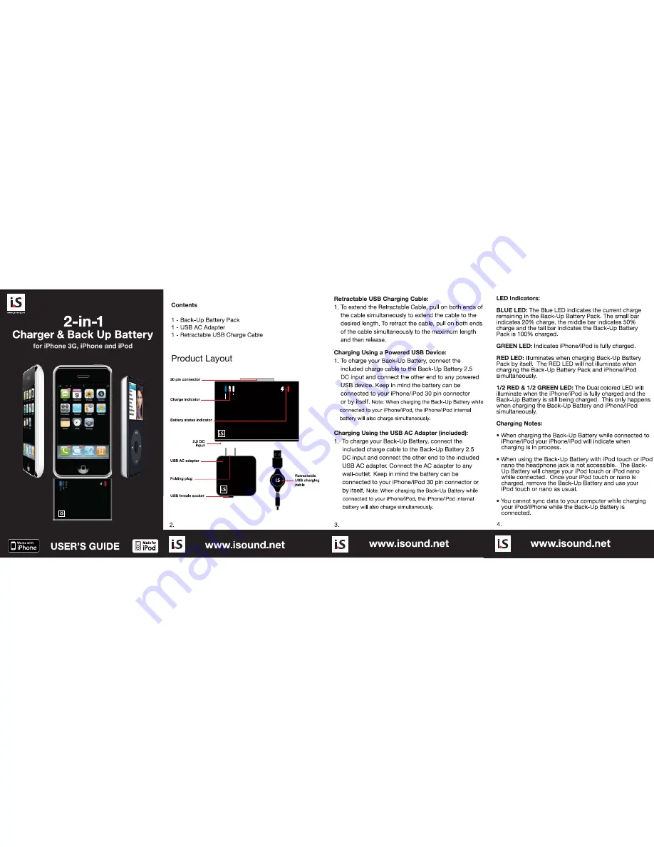 i.S 2-in-1 Charger & Back up battery User Manual Download Page 1