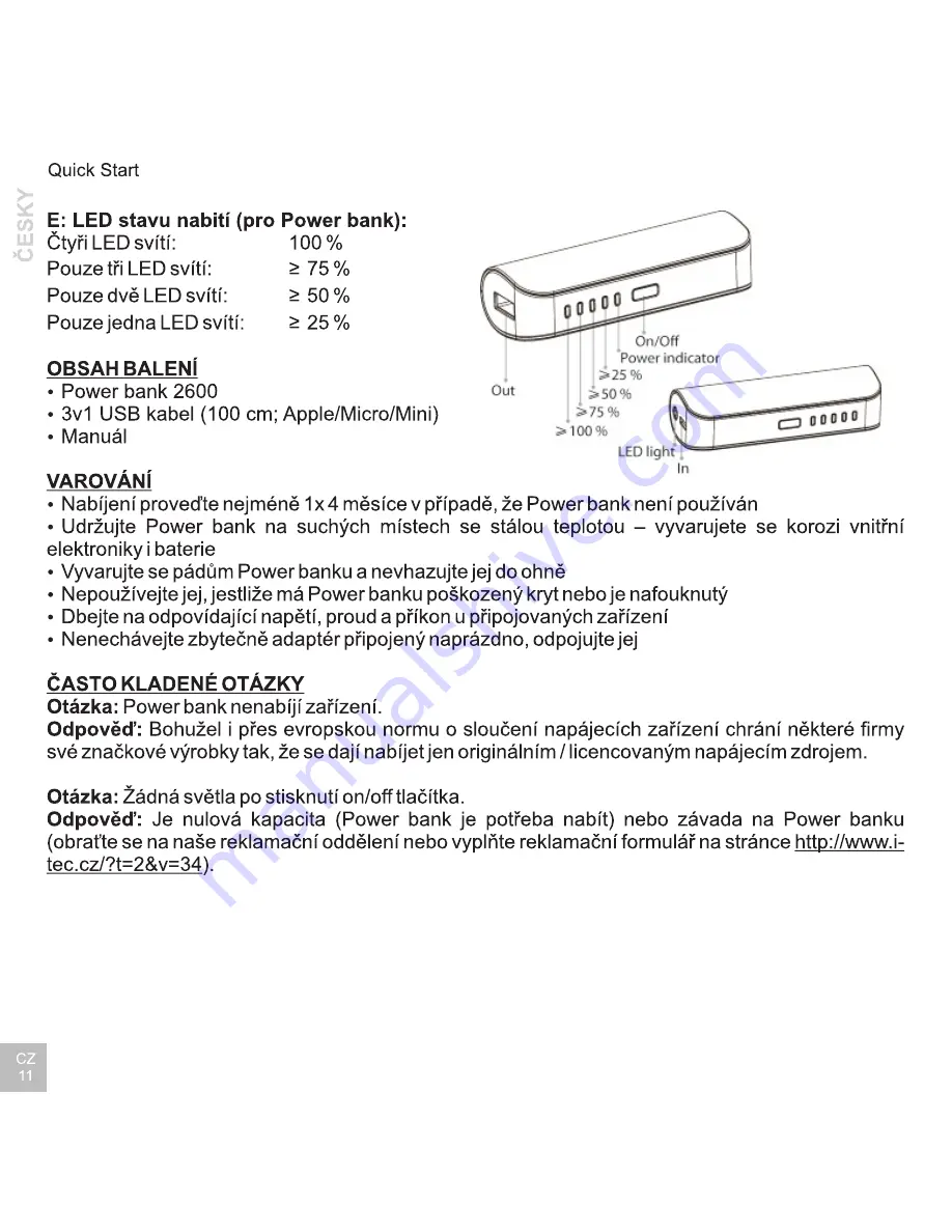 i-tec pb2600B/pw14 User Manual Download Page 12