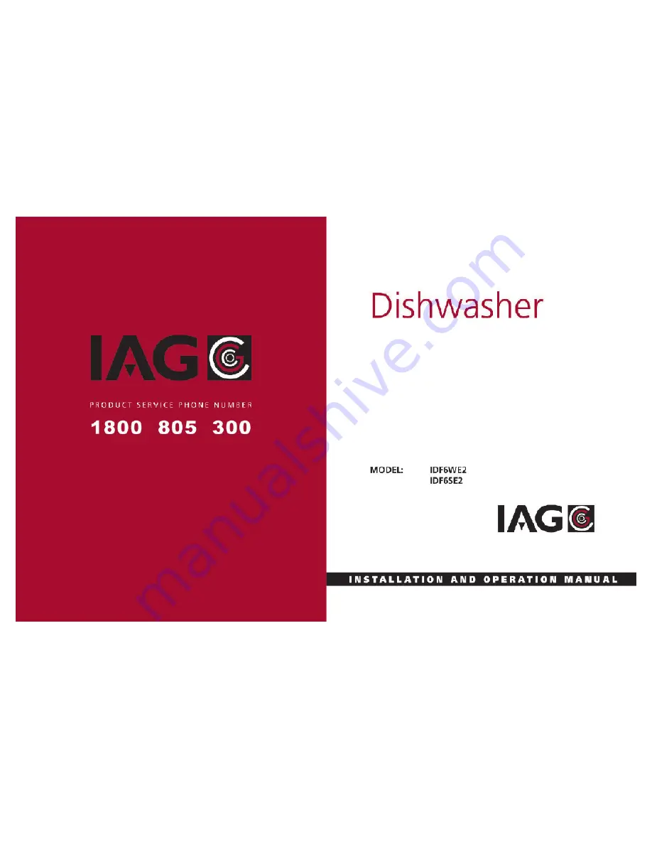 IAG IDF6SE2 Installation And Operaion Manual Download Page 1