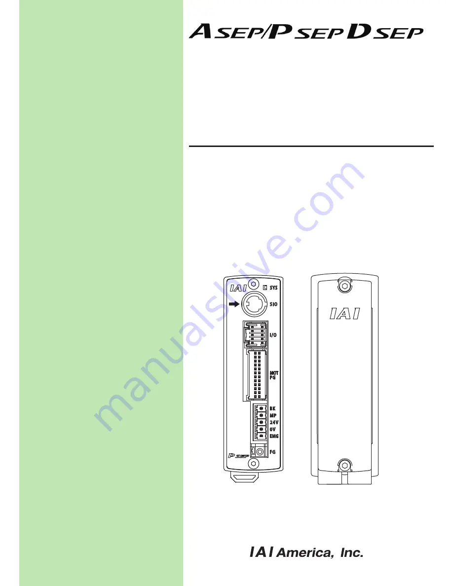 IAI ASEP Instruction Manual Download Page 1