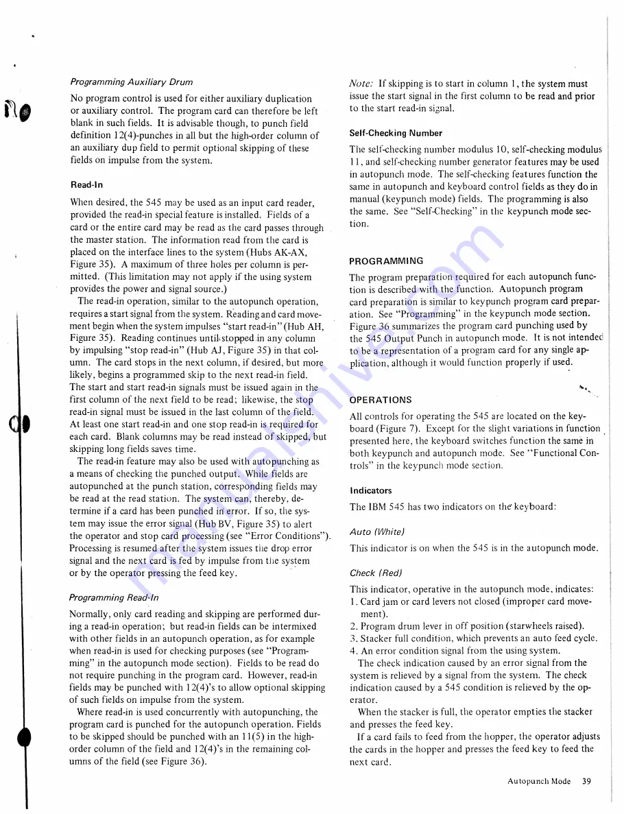 IBM 545 Output Punch 1 Reference Manual Download Page 39