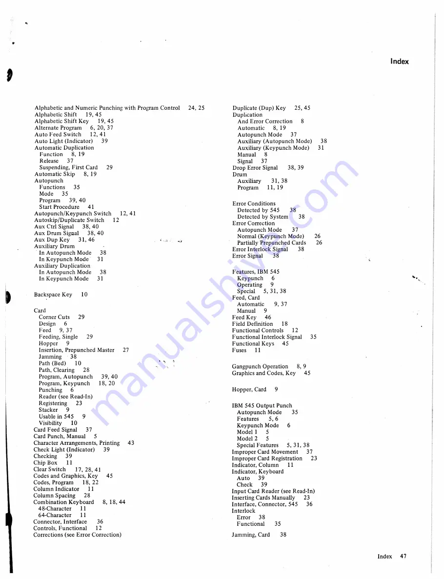 IBM 545 Output Punch 1 Скачать руководство пользователя страница 47