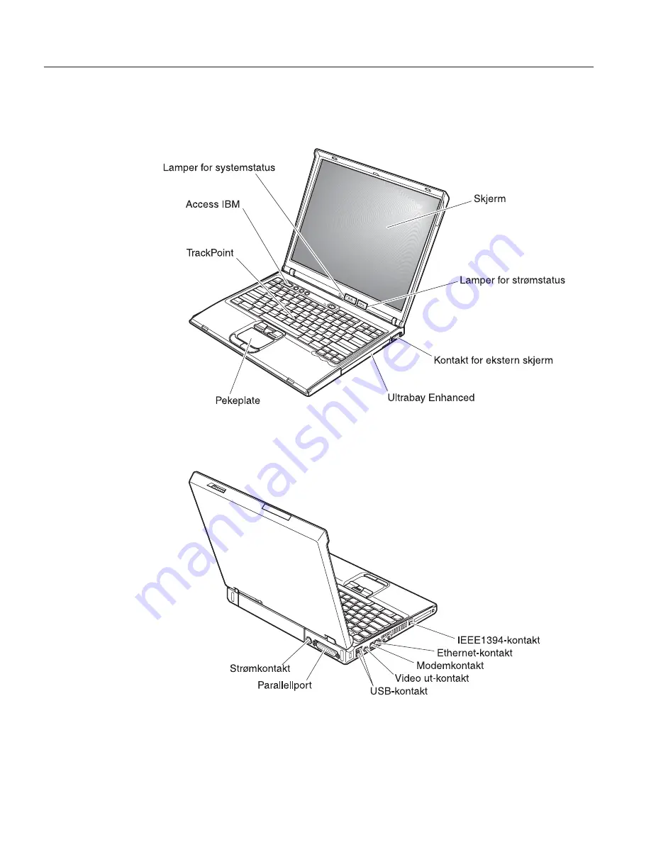 IBM THINKPAD R50 series (Norwegian) Håndbok For Service Og Problemløsing Download Page 12