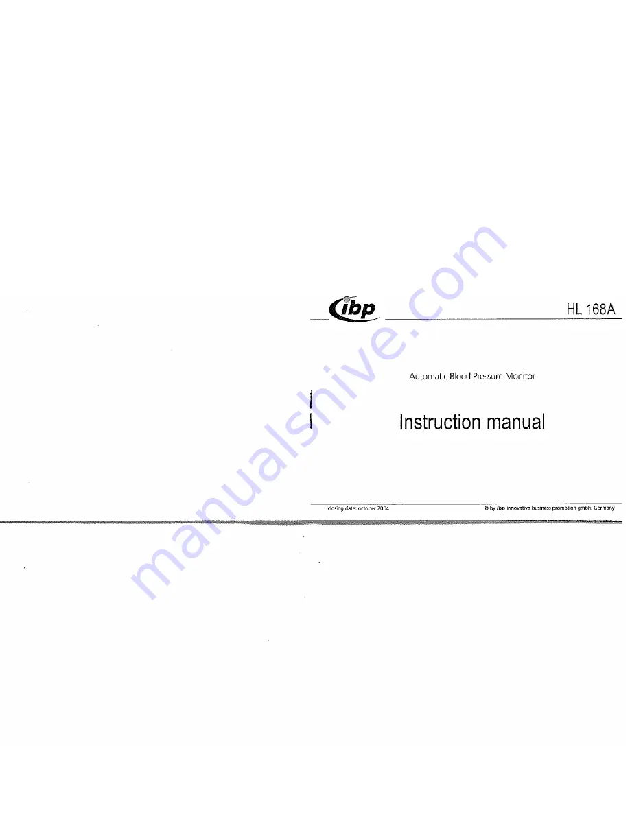 IBP HL 168A Instruction Manual Download Page 1