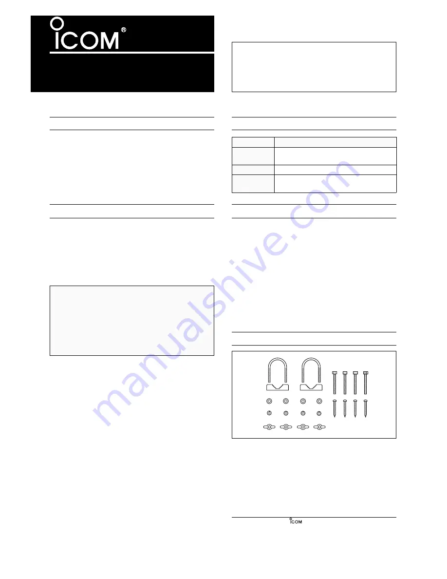 Icom AG-2400 Instruction Manual Download Page 1