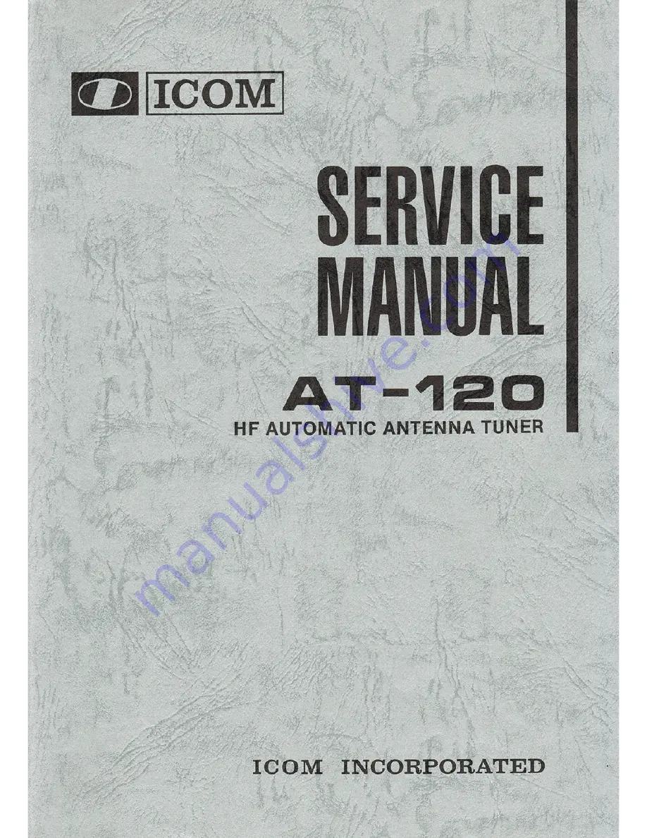 Icom AT-120 Service Manual Download Page 1