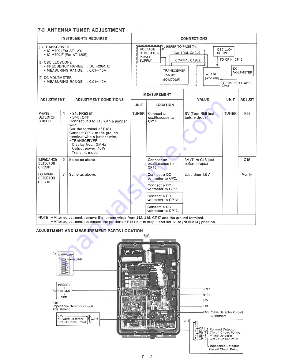 Icom AT-120 Service Manual Download Page 16