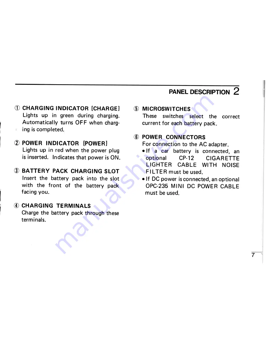 Icom BC-72 Instruction Manual Download Page 9