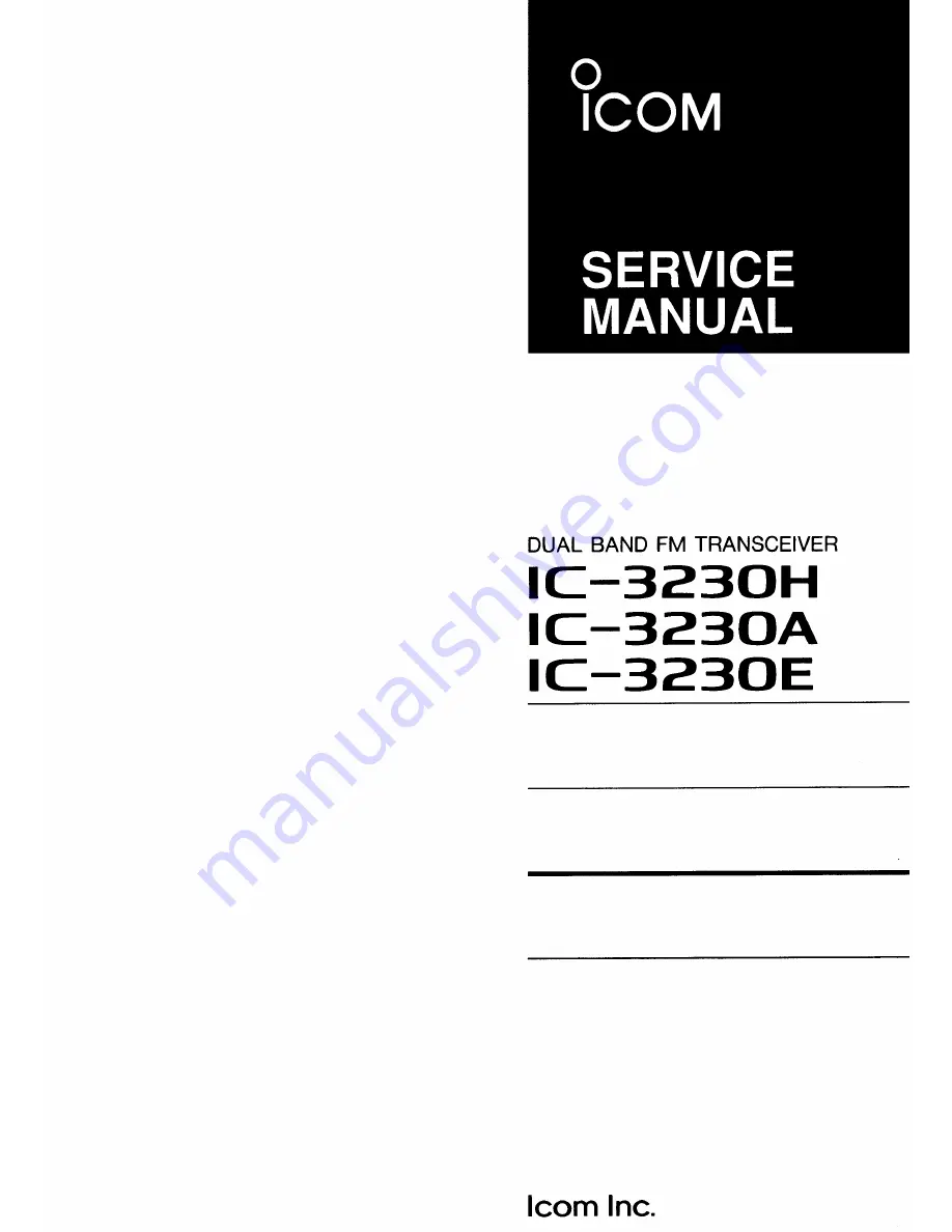 Icom IC-3230A Service Manual Download Page 1