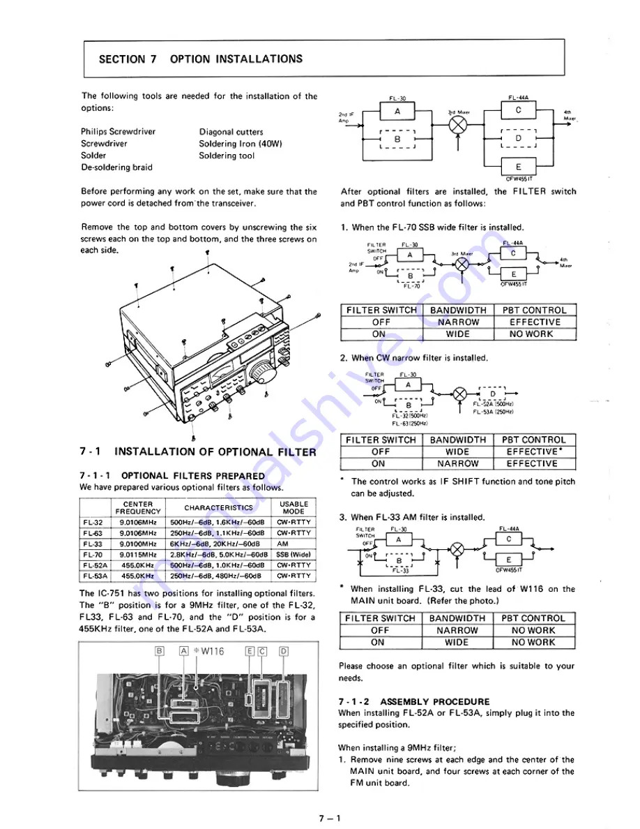 Icom IC-751 Service Manual Download Page 50