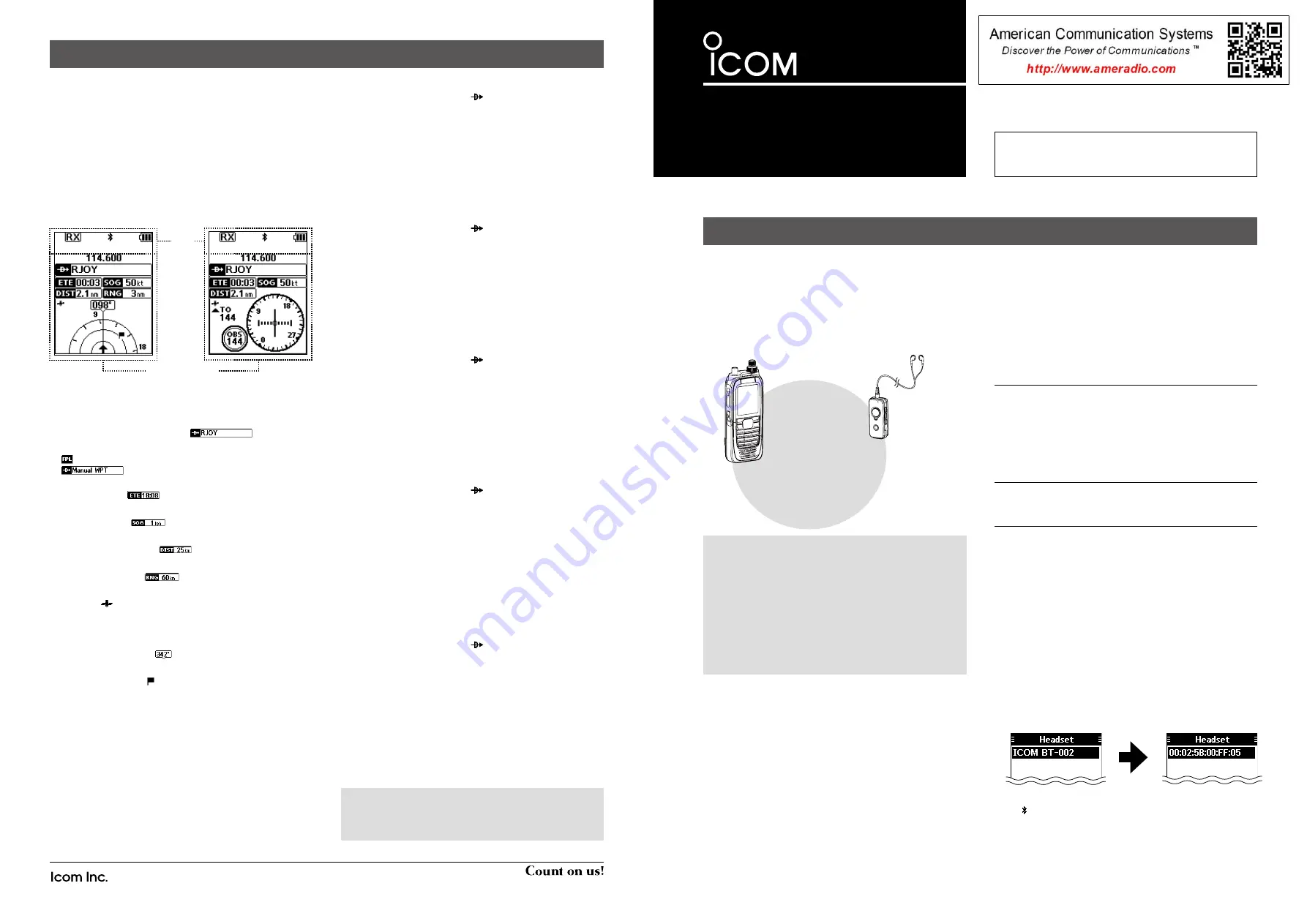 Icom IC-A25N Navigation Manual Download Page 1