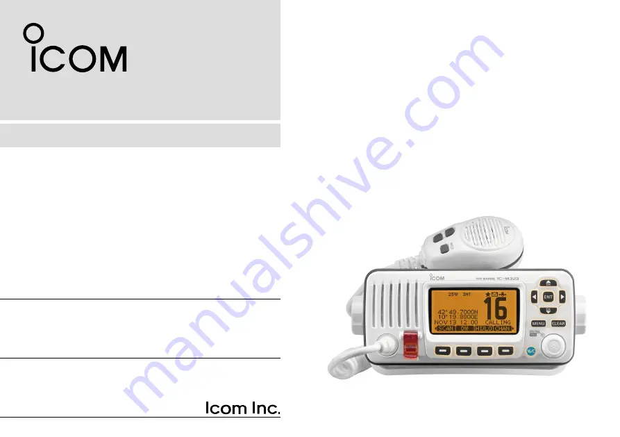 Icom IC-M323 Скачать руководство пользователя страница 1