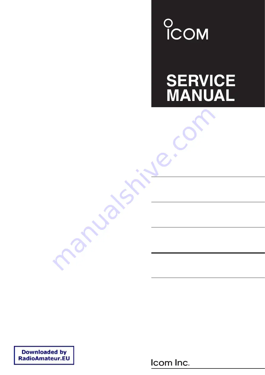 Icom ID-RP4000V Service Manual Download Page 1