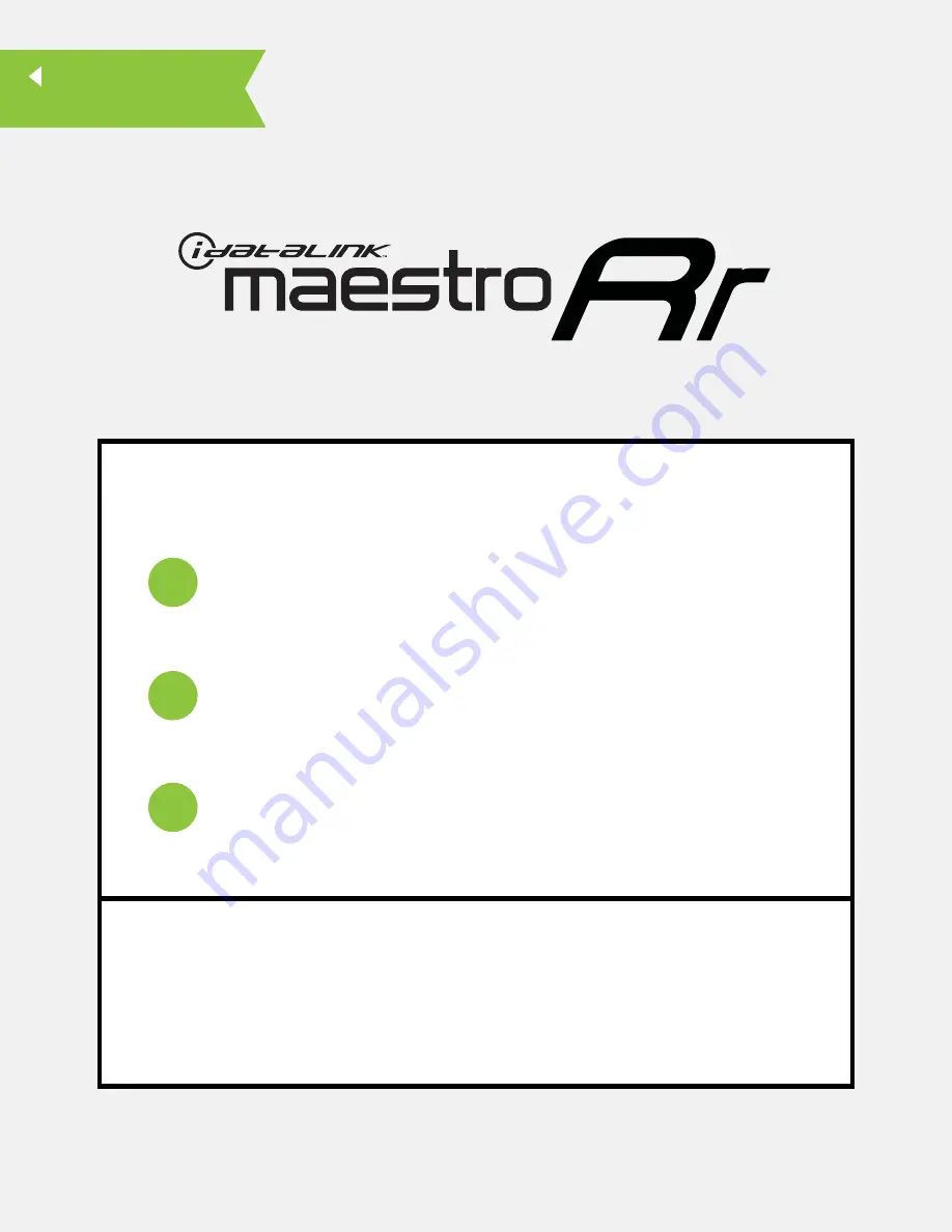 iDataLink maestro mus1 Quick Start Manual Download Page 5