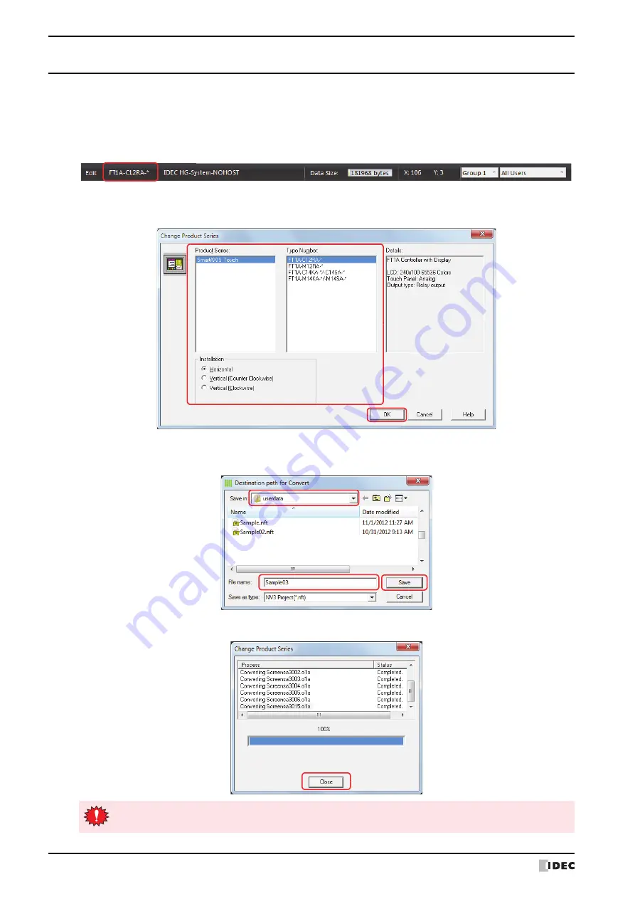 IDEC SmartAXIS Touch FT1A Series User Manual Download Page 110