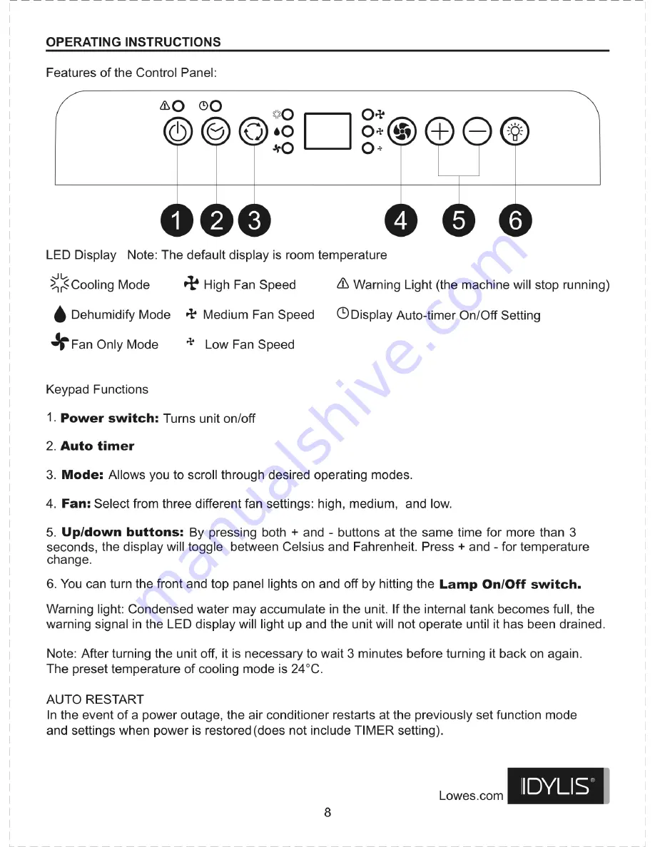 Idylis 625616 User Manual Download Page 8