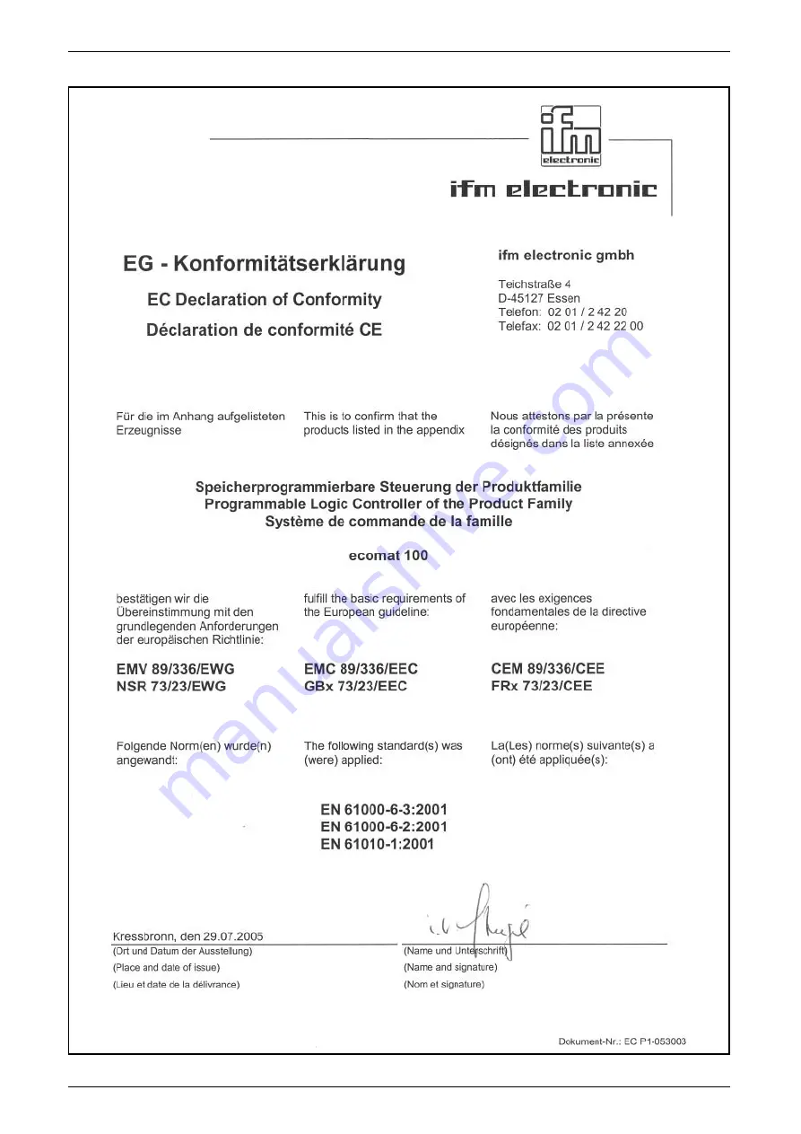 IFM Electronic CR7505 Mounting And Installation Instructions Manual Download Page 44