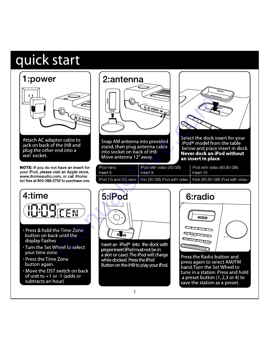 iHome iH8 Product Manual Download Page 3