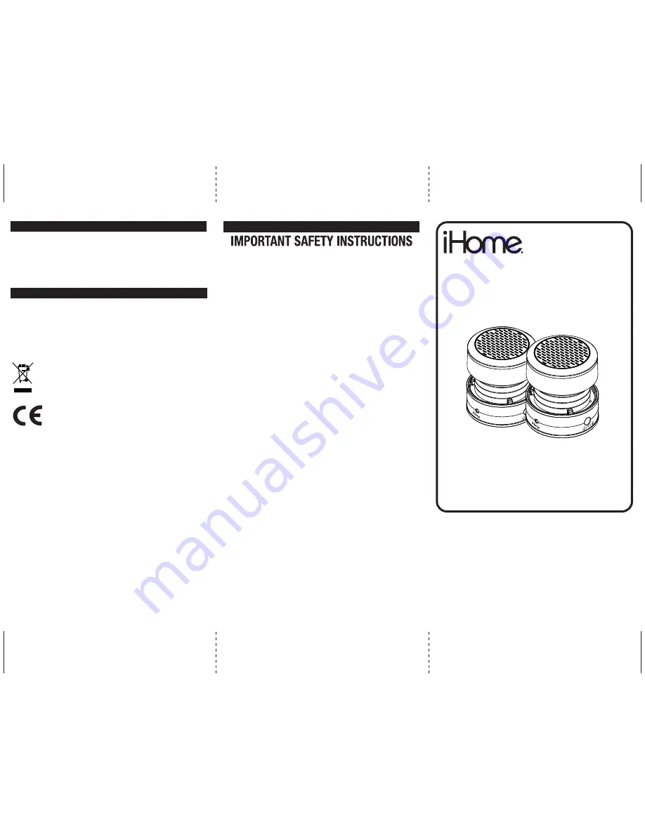 iHome iHM62 Скачать руководство пользователя страница 1