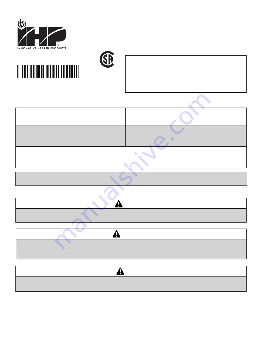 IHP Arcturus54 Installation And Operation Instructions Manual Download Page 1