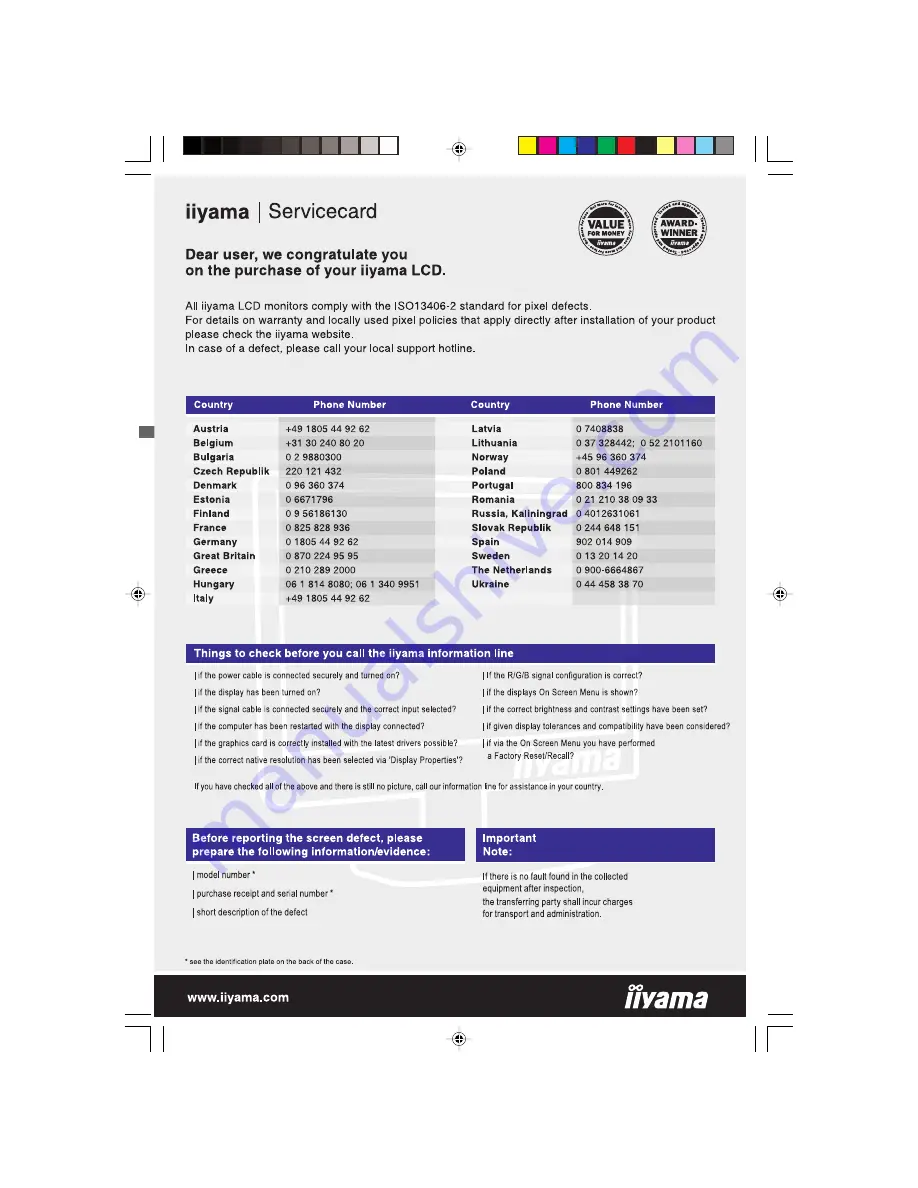 Iiyama ProLite E2208HDS User Manual Download Page 2