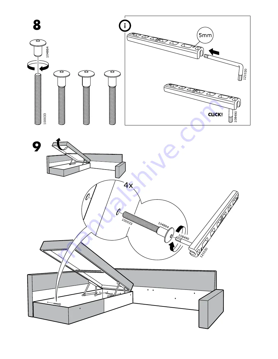 IKEA FRIHETEN Assembly Instructions Manual Download Page 9